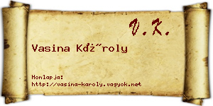 Vasina Károly névjegykártya