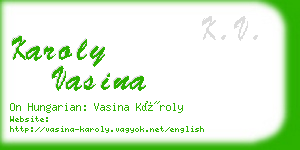 karoly vasina business card